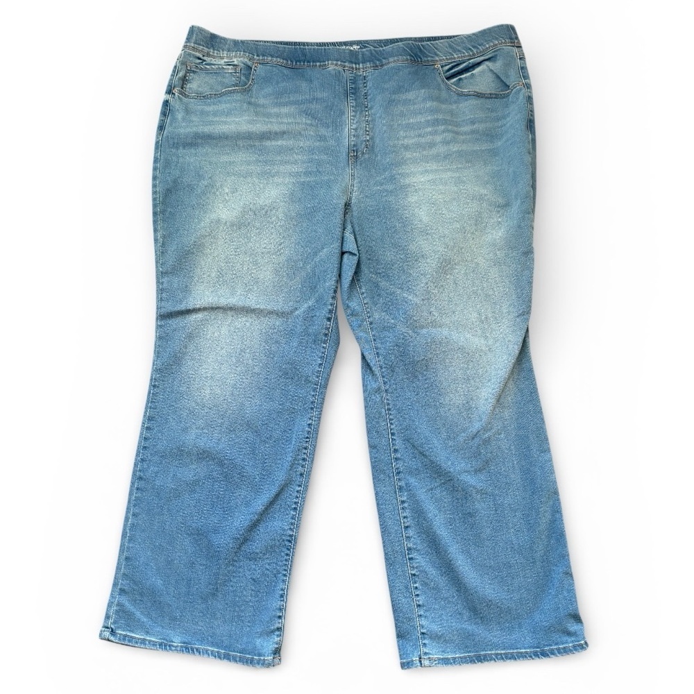 Terra Sky 4X Plus Jean Pull Up Comfort Stretch Denim Boot Cut Light Wash 28W 30W